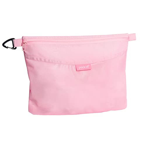 pack all Water-resistant Material Zipper Pouch, Mesh Zipper Bags for Storage, Travel, Office (Pink, Large) - color: Pink, size: Large