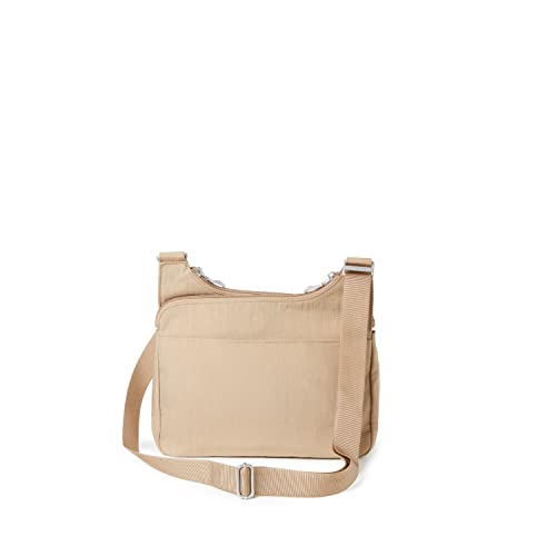 Baggallini Crossbody Travel Bag 11x8.5 Lightweight Water-resistant Nylon Handbag - color: Beach