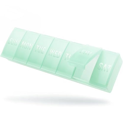 Barhon Large Weekly Pill Organizer, Big Vitamin Organizer Case for 7 Day, Travel Medicine Pill Box to Hold Various Supplements and Fish Oil, Macaron Green - color: Macaron Green