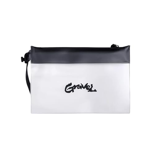 Gravel The Pouch | TSA Approved Clear Travel Toiletry Bag | Quart Size for Men & Women (Clear and Gray Script) - color: Clear and Gray Script