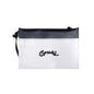 Gravel The Pouch | TSA Approved Clear Travel Toiletry Bag | Quart Size for Men & Women (Clear and Gray Script) - color: Clear and Gray Script