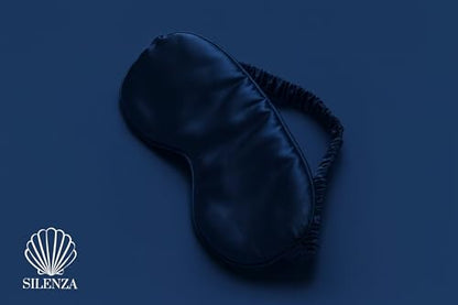 Luxury Bamboo Sleep Mask – Ultra-Soft Cooling Eye Mask for 100% Light Blocking, Adjustable Comfort Strap, Perfect for Travel & Better Sleep (Navy) - color: Navy