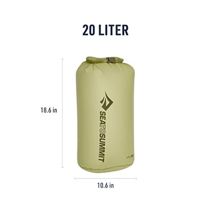 Sea to Summit Ultra-Sil Dry Bag, Ultralight Waterproof Dry Storage - color: Tarragon Green, style: 20 Liter