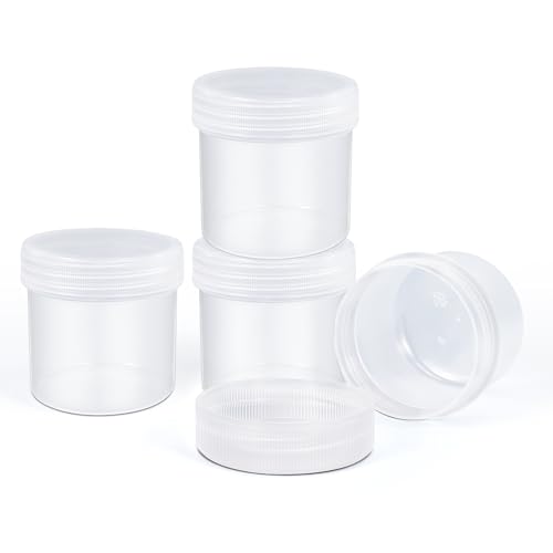 TSA Approved Wide Mouth Travel Size Containers, PP Clear Leak Proof Travel Plastic Jars with Lids for Creams Lotion Cosmetic, Jewelry Beads, Sample, Small Items Storage (1.7 oz, 4 Pcs) - color: Clear, size: 1.7 oz