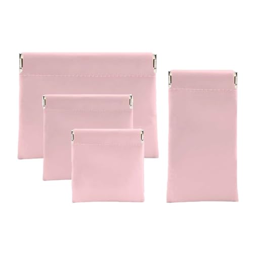 4Packs Small Pouches for Purse, Waterproof & Portable Mini Cosmetic Bags for Women, Small Makeup Bag for Purse, Coin Purse for Women, Lipstick Cosmetic Accessories Organizer (4P-Pink) - color: 4P-Pink