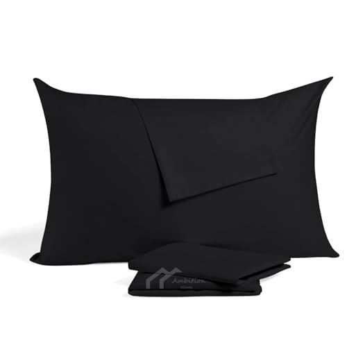 Toddler Travel Pillow Cases 12x16 inch, Small Pillow Cover with Zipper Closure Set of 2 mini Pillow Cover 500 Thread Count 100% Egyptian Cotton Travel Pillow case 12x16, Black - color: Black, size: Toddler 12x16
