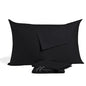 Toddler Travel Pillow Cases 12x16 inch, Small Pillow Cover with Zipper Closure Set of 2 mini Pillow Cover 500 Thread Count 100% Egyptian Cotton Travel Pillow case 12x16, Black - color: Black, size: Toddler 12x16
