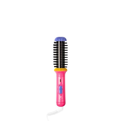 CALISTA GoGo Mini Heated Round Brush | Curl, Touch-Up, De-Frizz, and Style Hair with the Mini 7” Styling Tool | Heats to 365°F | Perfectly Designed Travel Tool | Dual Voltage (Peachy Pink) - color: Peachy Pink
