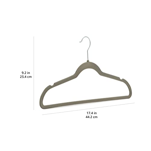 Amazon Basics Slim Velvet Non-Slip Space Saving Suit Clothes Hangers, Sturdy Metal, Gray/Silver, 30-Pack - color: Gray/Silver, size: Pack of 30