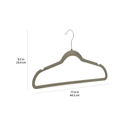 Amazon Basics Slim Velvet Non-Slip Space Saving Suit Clothes Hangers, Sturdy Metal, Gray/Silver, 30-Pack - color: Gray/Silver, size: Pack of 30
