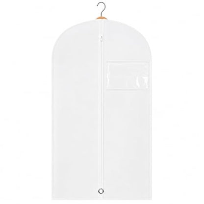 Kids Garment Bag for Hanging Clothes, Travel Garment Bag for Dresses, Dance Costumes & Suits, Breathable Clothes Cover for Baby Toddler Child, White, 30" x 18" - color: White