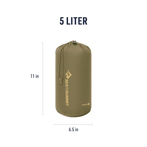 Sea to Summit Lightweight Stuff Sack, Durable Outdoor and Travel Storage - color: Olive Green, style: 5 Liter