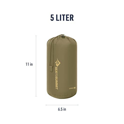 Sea to Summit Lightweight Stuff Sack, Durable Outdoor and Travel Storage - color: Olive Green, style: 5 Liter