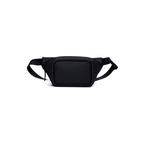 RAINS Bum Bag Mini - Black Waterproof Unisex Bum Bag for Men and Women - Black Sling Bag with Coated Zip Closure and Adjustable Strap - Water Repellent - 2 Year Warranty - size: Mini