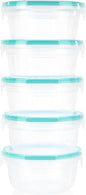 Snapware Plastic Total Solutions (5-Pack, 3.8 Cup) Food Storage Containers Set, Airtight & Leakproof Plastic Locking BPA-Free Lids, Freezer Dishwasher Microwave Safe - size: 5 Pack, style: 3.8 Cup
