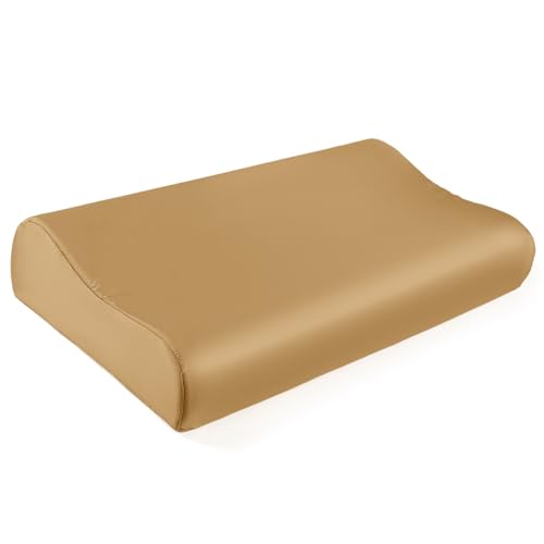 THXSILK 19 Momme 100% Mulberry Silk Pillowcase for Contour Memory Foam Pillow, Cervical Pillow Case, Contour Pillow Case Cover, Pack of 1(Metallic Gold, 20"x12"x3.9"/2.7") - color: Metallic Gold, size: 20" x 12" x 3.9"/2.7"