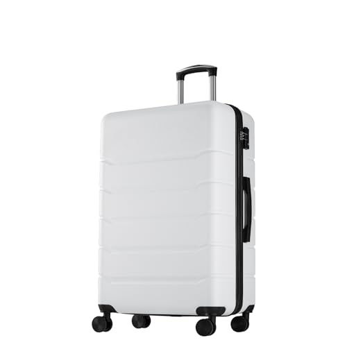 Sweetcrispy 20 Inch Carry On Luggage, Lightweight ABS Rolling Hard Shell Suitcase with Quiet Spinner Wheels, Built-in TSA Lock, Portable Travel Suitcase for Business Trip & Vacation Use, White - color: White, size: 20 Inch