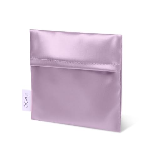 DGAZ Silk Sanitary Napkin Storage Bag, Period Bag for Teen Aged Girls, Portable Period Bag for Panty Liners/Menstrual Cup/Small Tampons，Mini Makeup Bag for Purse(Lavender) - color: Lavender