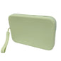 Large Silicone Multifunctional Essential Bag Portable Travel Makeup Bag for Women Men Cards Cash Bag Zipper Pouch (Light Green) - color: Light Green