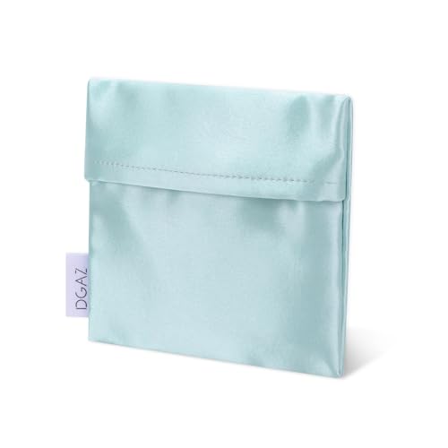 DGAZ silk Sanitary Napkin Storage Bag, Period Bags for Teen Aged Girls, Portable for Panty Liners/Menstrual Cup/Small Tampons，Mini Makeup Bags for Purse(Vert Deau) - color: Vert Deau