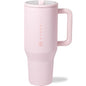 HydroJug Traveler - 40 oz Water Bottle with Handle & Flip Straw - Fits in Cup Holder, Leak Resistant Tumbler-Reusable Insulated Stainless Steel & Rubber Base - Gifts for Women & Men, Pink Sand - color: Pink Sand, size: 40oz