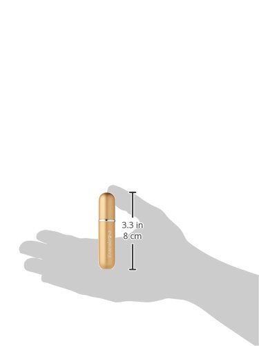 Travalo Classic HD Perfume Atomizer - Leak-Proof and TSA Approved for Air Travel - Reusable, Airtight, Easy-Fill Mini Pump Sprayer - Lightweight, Elegant Design w/Volume Window - Gold 0.17oz - color: Gold