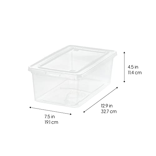 IRIS USA 6 Qt Storage Bins with Lids, 6-Pack Clear Plastic Storage Containers, Stackable Organization Boxes for Shoes, Crafts, Classroom Supplies & Household Storage - size: 6 Qt - 6 Pack