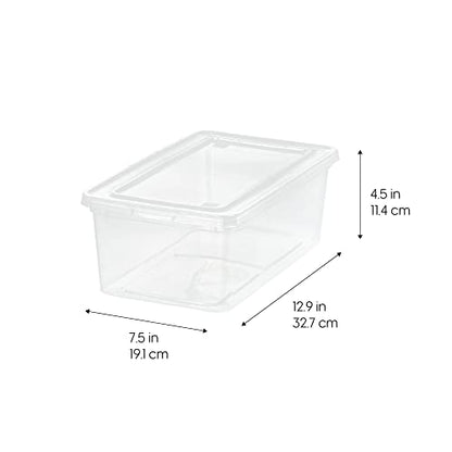 IRIS USA 6 Qt Storage Bins with Lids, 6-Pack Clear Plastic Storage Containers, Stackable Organization Boxes for Shoes, Crafts, Classroom Supplies & Household Storage - size: 6 Qt - 6 Pack