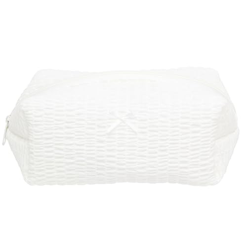 PAZIMIIK Cozy Makeup Bag Small Aesthetic Travel Zipper Cosmetic Pouch for Women Make Up Beauty Accessories Brushes, Bubble White - color: Bubble White, size: 1PCS