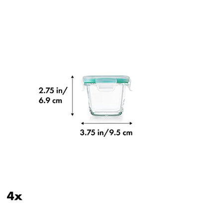OXO Good Grips 4-Piece Smart Seal Leakproof Mini Glass AirtightContainer Set - size: 4 Piece Mini Set