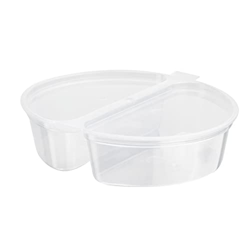 Restaurantware Futura 4 Ounce Snack Containers 100 Microwavable Sauce Containers - 2 Compartments Hinged Lid Clear Plastic Portion Cups For Condiments Or Dips - size: 6 oz