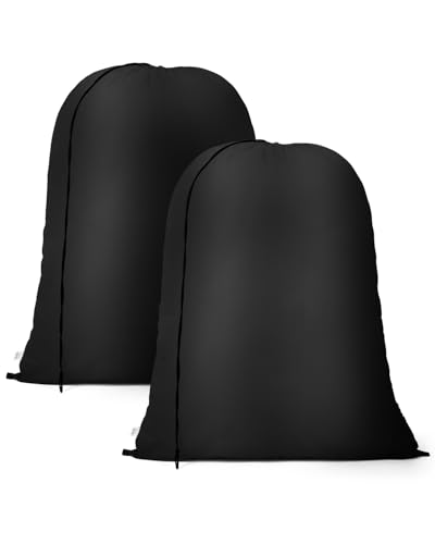 OTraki Small Laundry Bag 16x20 Inch Laundry Sack Bag with Drawstring Closure 2 Pack Laundry Wash Bag Dirty Clothes Organizer Machine Washable for Camp Drying Do Not Exceed 176℉ Black - size: 16x20 inch
