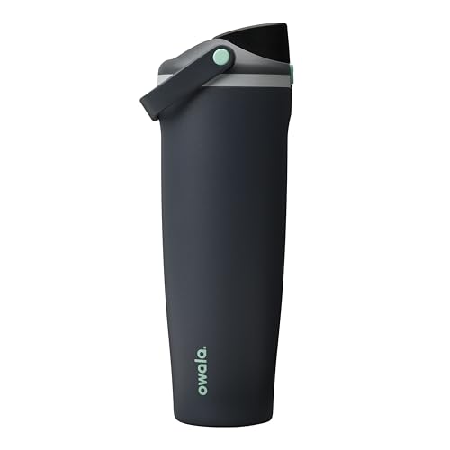 Owala FreeSip Sway Insulated Stainless Steel Water Bottle with Two-Way Spout, Built-In Straw and Bucket Handle, Made for Travel, School, and Sports, 40oz, BPA Free, Leak Proof, Foggy Tide - color: Foggy Tide, size: 40 Ounces