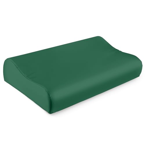 THXSILK 19 Momme 100% Mulberry Silk Pillowcase for Contour Memory Foam Pillow, Cervical Pillow Case Cover, 1 Pack (20"x12"x3.9"/2.7") - color: Emerald Green, size: 20" x 12" x 3.9"/2.7"