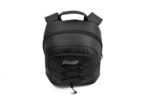 Coleman Chiller Insulated Backpack Cooler, Leakproof 28-Can Backpack Cooler with 12+ Hour Ice Retention, Made with Recycled Materials, Great for Beach, Camping, Hiking, Tailgates, Groceries, & More - color: Black
