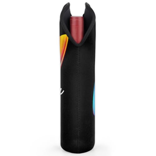 Personalized 2 Bottle Wine Carrier Tote Custom wtih Name, Customize Neoprene Wine Bottle Carrier Sleeve Travel Wine Holder Gift Bags - color: Black, size: Medium