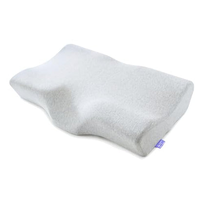 C CUSHION LAB Extra Dense Ergonomic Cervical Pillow for Firm Neck Support - Orthopedic Contour Pillow for Back/Side Sleeper Neck Relief, CertiPUR–US Memory Foam Pillow with Organic Cotton Cover