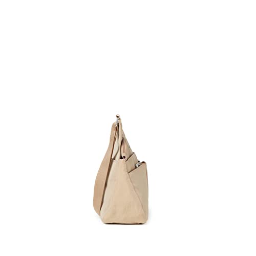 Baggallini Crossbody Travel Bag 11x8.5 Lightweight Water-resistant Nylon Handbag - color: Beach