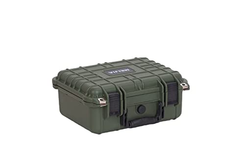 MEIJIA Portable All Weather Waterproof Protective Case,Hard Case,Camera Case With Customized Fit Foam,Fit Use of Drones,Camera,Equipments,Pistols,13.35 x11.63x5.98inches (Green) - color: Green