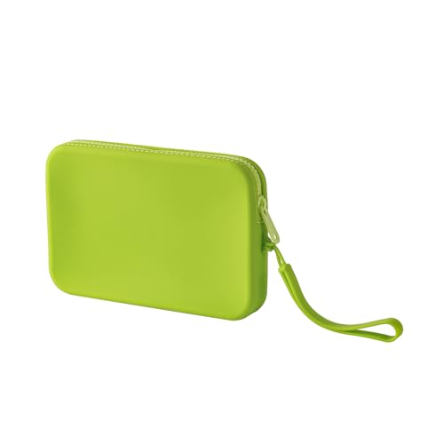 Large Silicone Multifunctional Essential Bag Portable Travel Makeup Bag for Women Men Cards Cash Bag Zipper Pouch (Green) - color: Green