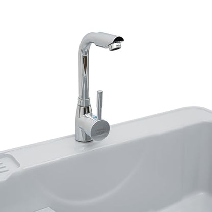 Laundry Sink, Freestanding Plastic Laundry Sink With Washboard Utility Sink Laundry Tub Indoor and Outdoor Utility Sink with Faucet Hoses Drain Kit for Laundry Room Washing Room Garden Garage - color: 31.5*22.05*31.5in -Gray