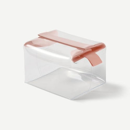 Cadence Parcel - Clear Kit with Magnetic Closure - Durable and Leak-Resistant Travel Toiletry Kit - Modular Design - Hygiene Bag for Travel Essentials - 2 Qt - Rose - color: Rose, size: Large