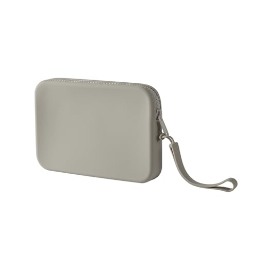 Large Silicone Multifunctional Essential Bag Portable Travel Makeup Bag for Women Men Cards Cash Bag Zipper Pouch (Grey) - color: Grey