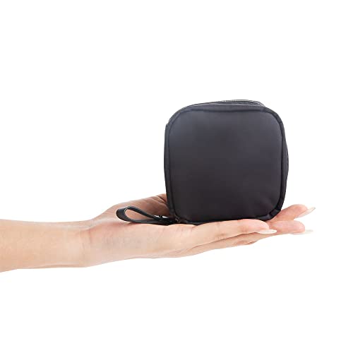 Hekyip Mini Cosmetic Bag, Travel Makeup Pouch, Portable Waterproof Cosmetic Pouch for Girls Women, Mini (Mini All Black) - color: Mini All Black