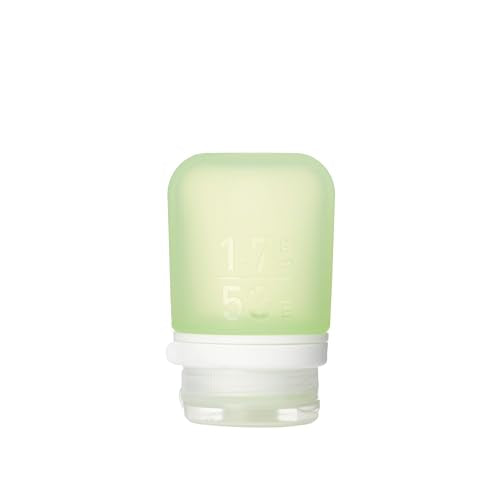 humangear GoToob+ (Small) | Refillable Silicone Travel Bottle | Locking Lid | Food-Safe Material | Green, Small (1.7 fl.oz; 53ml) - color: Green, size: 1.7 Ounces