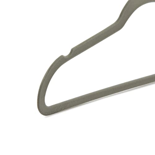 Amazon Basics Slim Velvet Non-Slip Space Saving Suit Clothes Hangers, Closet Organizer, Gray/Silver, 50-Pack - color: Gray/Silver, size: Pack of 50
