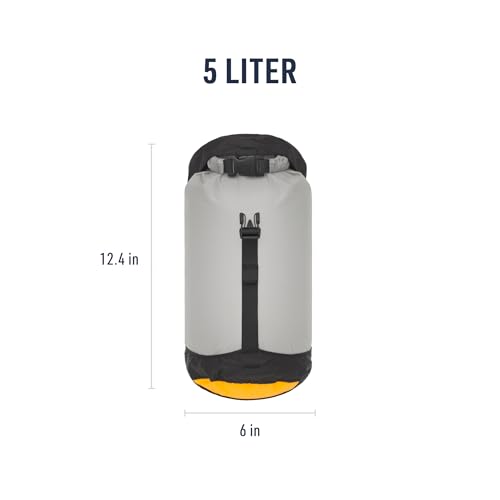 Sea to Summit eVac Ultra-Lightweight Compression Dry Bag, Waterproof Dry Storage, 5 Liter, High Rise Grey - color: High Rise Grey, style: 5 Liter