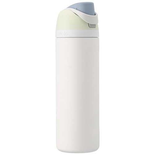 Owala FreeSip Insulated Stainless Steel Water Bottle with Straw for Sports and Travel, BPA-Free, 24oz, Iced Breeze - color: Iced Breeze, size: 24 Ounces