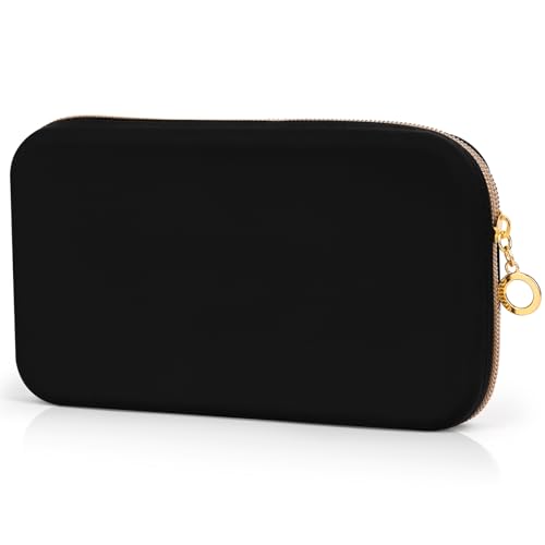 Sakolla Zipper Makeup Brushes Bag For Travel, Make Up Brushes Pouch Case for Makeup Tools, Large Silicone Makeup Brush Holder for Daily Work (Black) - color: Large-Black
