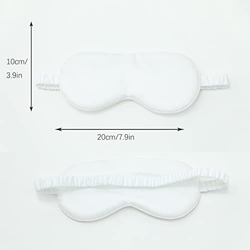 HBHLFZ Sleep Mask 2 Pack - Bamboo Viscose Fiber Sleeping Eye Mask - with Elastic Band/Headband - Comfort Sleeping Shade - for Nighttime Sleeping, Traveling & Napping（White） - color: White